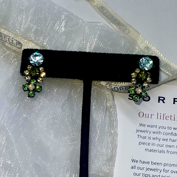 SORRELLI 🌼 Flower Multi Color Pierced Earrings made with Swarovski Crystals. - Picture 3 of 13